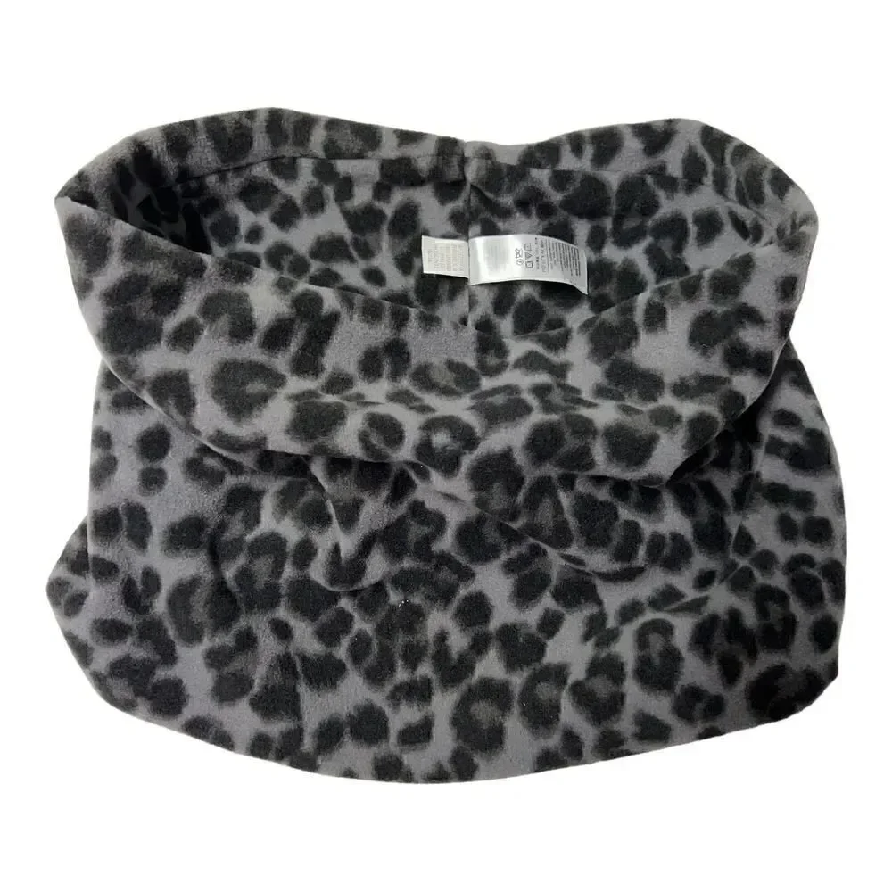 Old Navy Scarf Infinity Grey Black Leopard Print